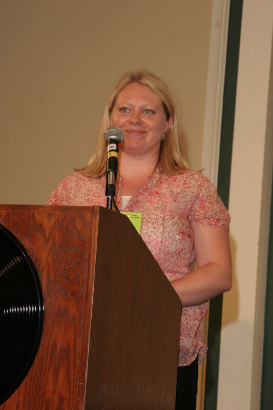 Unidentified Phi Mu Speaking at Thursday Convention Luncheon Photograph 2, July 13, 2006 (Image)