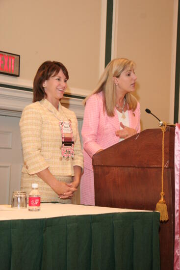 Beth Monnin and Andie Kash Speaking at Thursday Convention Session Photograph 2, July 13, 2006 (image)