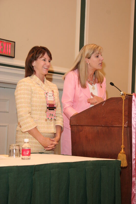Beth Monnin and Andie Kash Speaking at Thursday Convention Session Photograph 2, July 13, 2006 (Image)