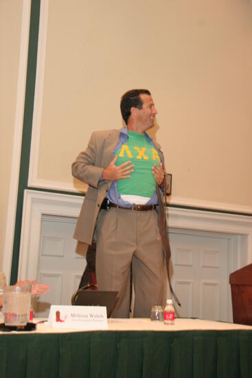 Man in Lambda Chi Alpha Shirt at Thursday Convention Session Photograph 4, July 13, 2006 (image)