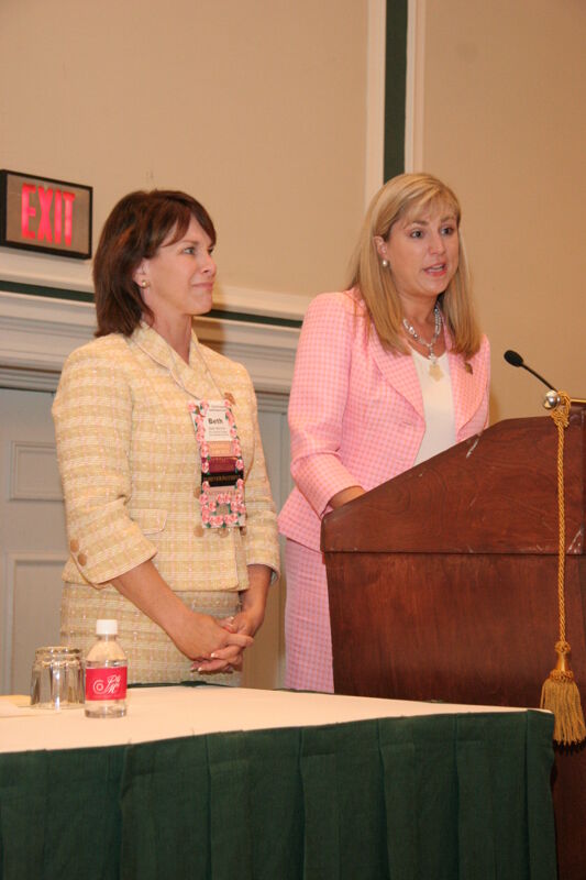 Beth Monnin and Andie Kash Speaking at Thursday Convention Session Photograph 4, July 13, 2006 (Image)