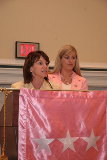 Beth Monnin and Andie Kash Speaking at Thursday Convention Session Photograph 3, July 13, 2006 (image)