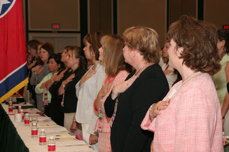 July 13 Phi Mus Pledging Allegiance During Thursday Convention Session Photograph Image