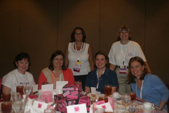 Table of Six at Convention Officer Appreciation Luncheon Photograph 1, July 8, 2004 (image)