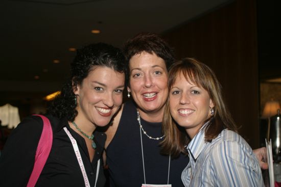 Jen Wooley and Two Unidentified Phi Mus at Convention Photograph, July 8, 2004 (image)