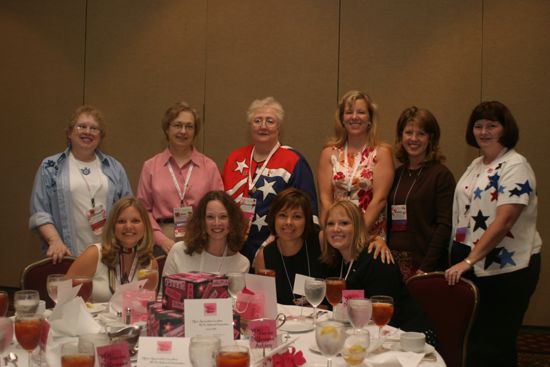 Table of 10 at Convention Officer Appreciation Luncheon Photograph 1, July 8, 2004 (image)