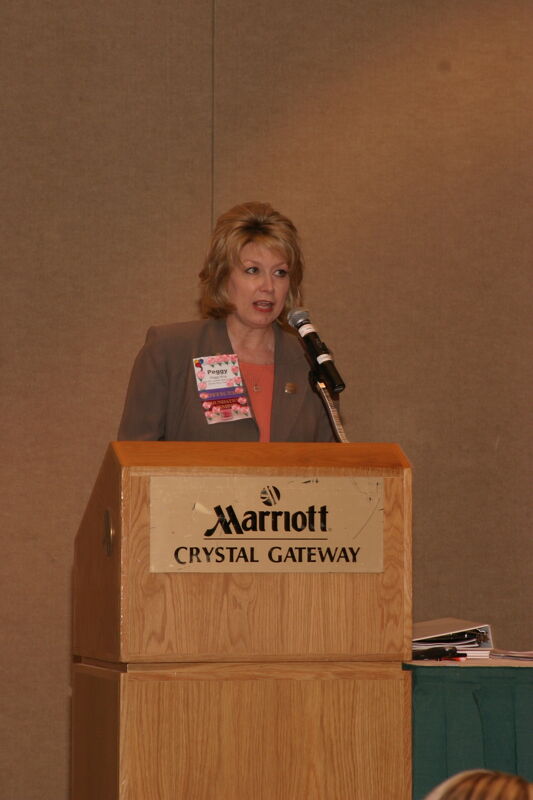 Peggy King Speaking at Convention Officer Appreciation Luncheon Photograph 2, July 8, 2004 (Image)