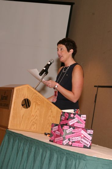 Jen Wooley Speaking at Convention Officer Appreciation Luncheon Photograph, July 8, 2004 (image)