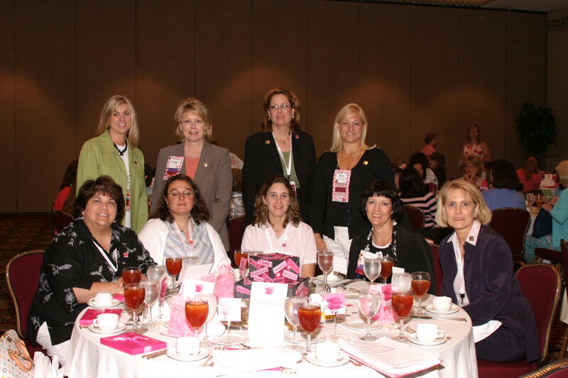 Table of Nine at Convention Officer Appreciation Luncheon Photograph 3, July 8, 2004 (Image)