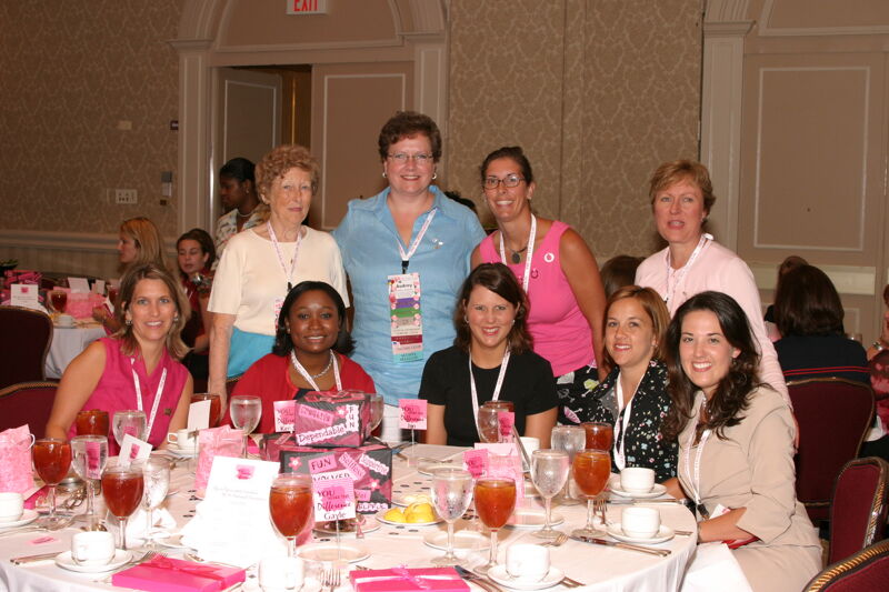 Table of Nine at Convention Officer Appreciation Luncheon Photograph 2, July 8, 2004 (Image)