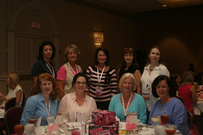 Table of Nine at Convention Officer Appreciation Luncheon Photograph 5, July 8, 2004 (Image)