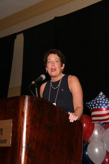 Jen Wooley Speaking at Convention Red, White, and Phi Mu Dinner Photograph 1, July 8, 2004 (image)