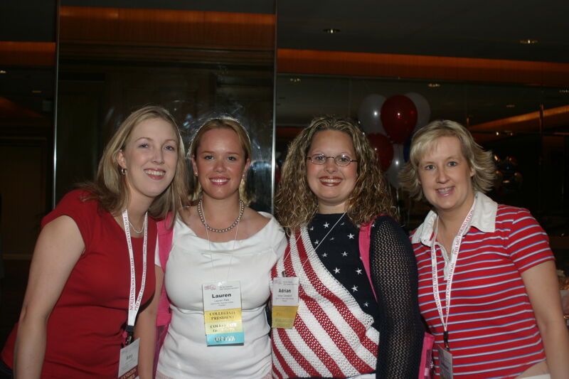 Ratz, Cleveland, and Two Unidentified Phi Mus at Convention Photograph, July 8, 2004 (Image)