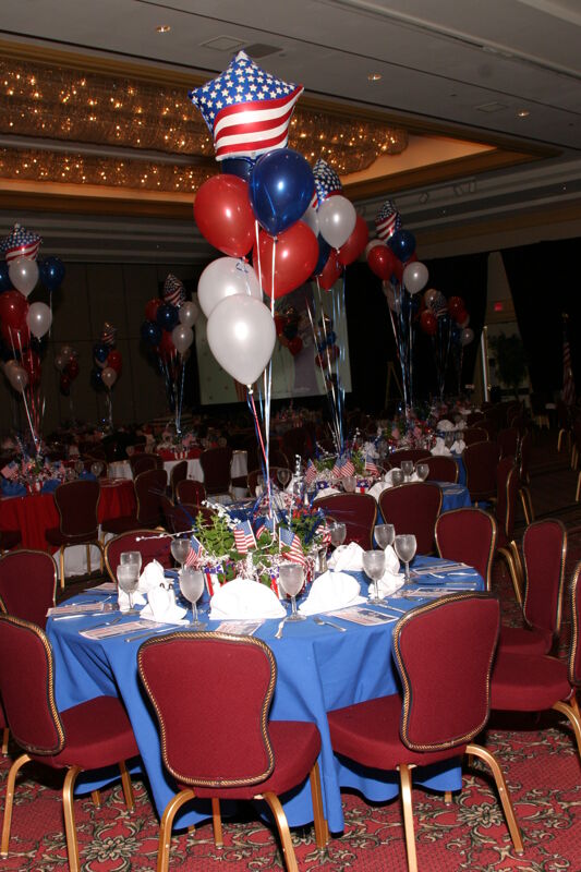Convention Red, White, and Phi Mu Dinner Banquet Room Photograph, July 8, 2004 (Image)