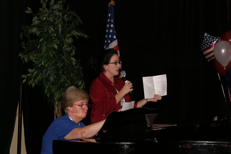 Pianist and Soloist at Convention Red, White, and Phi Mu Dinner Photograph 1, July 8, 2004 (Image)