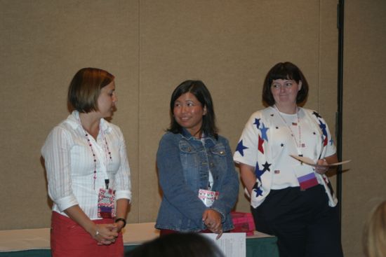 Ward, Wu, and Unidentified at Convention Event Photograph, July 8, 2004 (image)