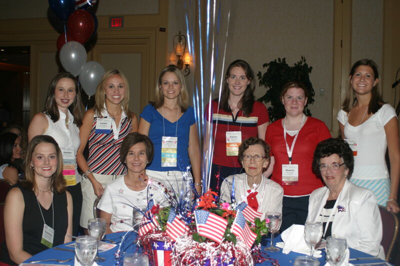 Table of 10 at Convention Red, White, and Phi Mu Dinner Photograph 3, July 8, 2004 (Image)