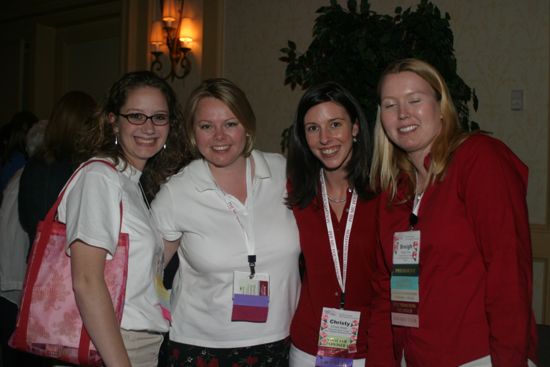 Byford, Webb, Gray, and Unidentified Phi Mu at Convention Photograph, July 8, 2004 (image)