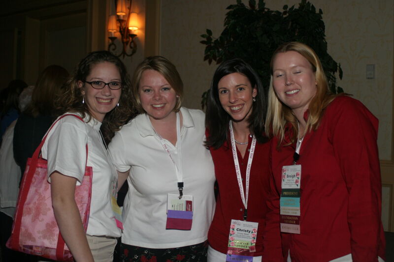Byford, Webb, Gray, and Unidentified Phi Mu at Convention Photograph, July 8, 2004 (Image)