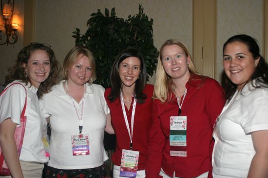 Byford, Webb, Gray, and Two Unidentified Phi Mus at Convention Photograph, July 8, 2004 (image)