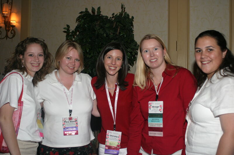 Byford, Webb, Gray, and Two Unidentified Phi Mus at Convention Photograph, July 8, 2004 (Image)