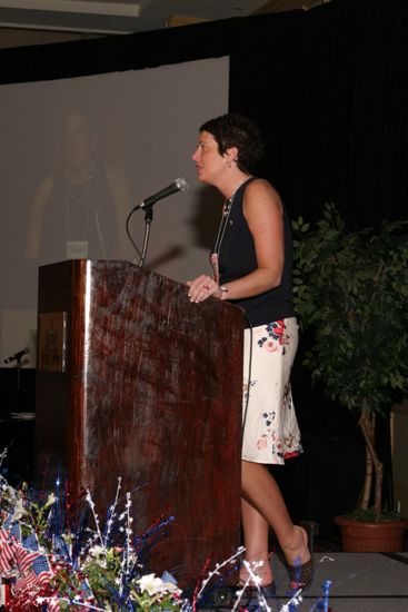 Jen Wooley Speaking at Convention Red, White, and Phi Mu Dinner Photograph 2, July 8, 2004 (image)