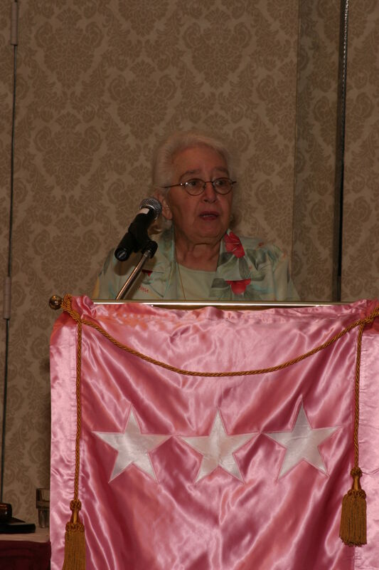 Donna Reed Speaking at Convention Foundation Awards Presentation Photograph 1, July 9, 2004 (Image)