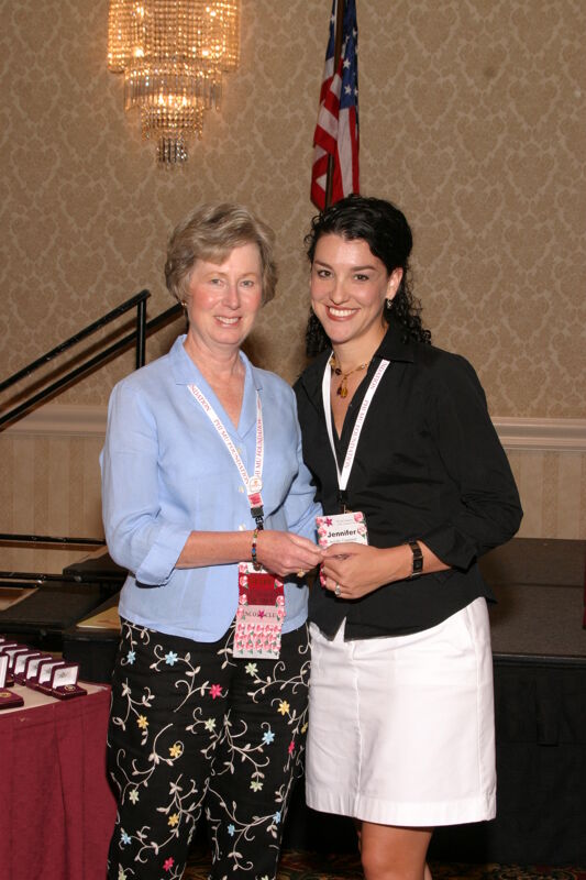 Lucy Stone and Jennifer Copeland at Convention Foundation Awards Presentation Photograph, July 9, 2004 (Image)