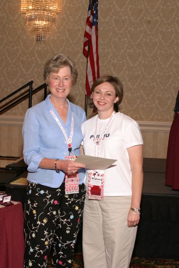 Lucy Stone and Meghan Hilleboe at Convention Foundation Awards Presentation Photograph, July 9, 2004 (image)