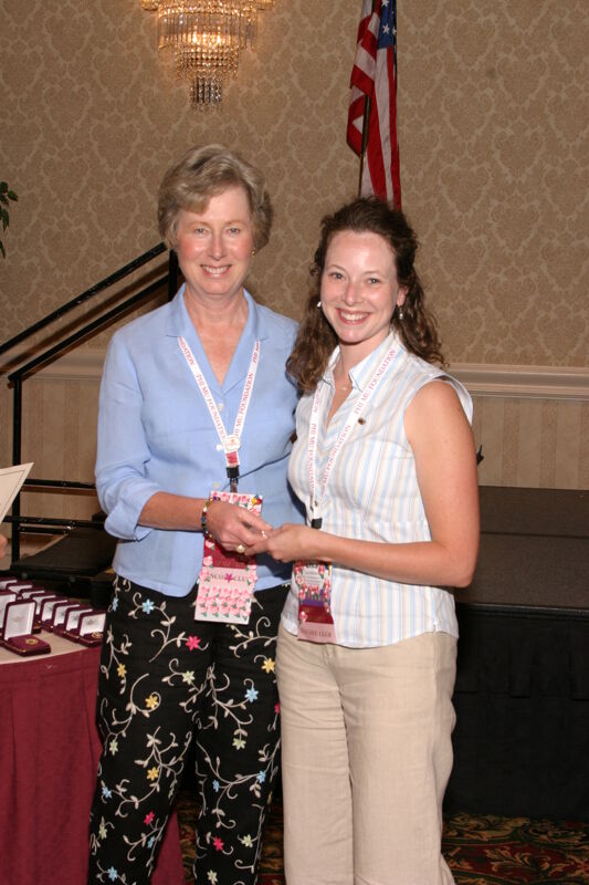 Lucy Stone and Unidentified at Convention Foundation Awards Presentation Photograph 3, July 9, 2004 (Image)