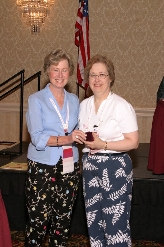 Lucy Stone and Unidentified at Convention Foundation Awards Presentation Photograph 6, July 9, 2004 (Image)