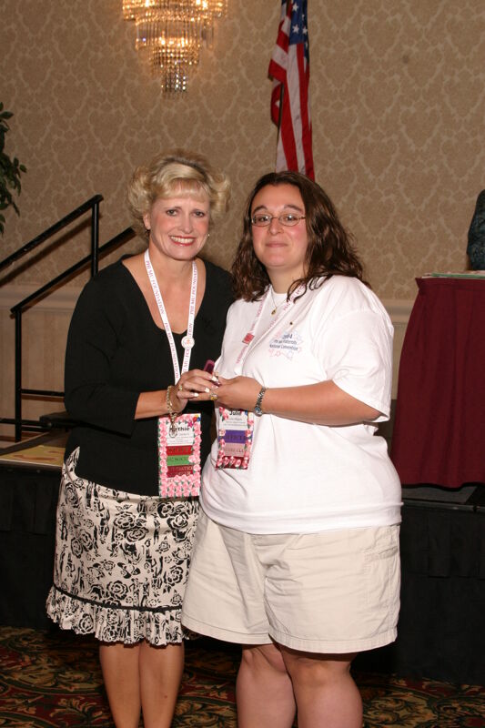 Kathie Garland and Julie Magyar at Convention Foundation Awards Presentation Photograph, July 9, 2004 (Image)