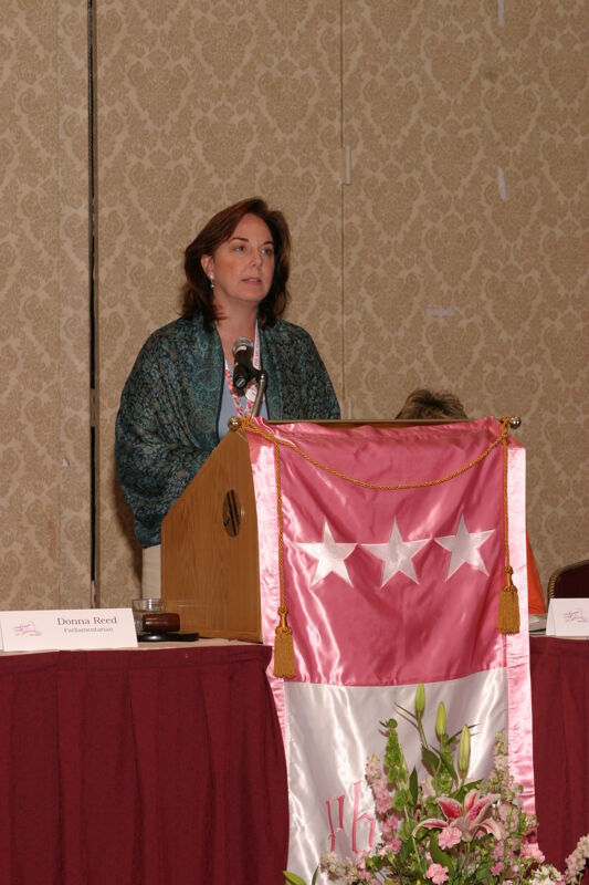 Nancy Campbell Speaking at Convention Foundation Awards Presentation Photograph 2, July 9, 2004 (Image)
