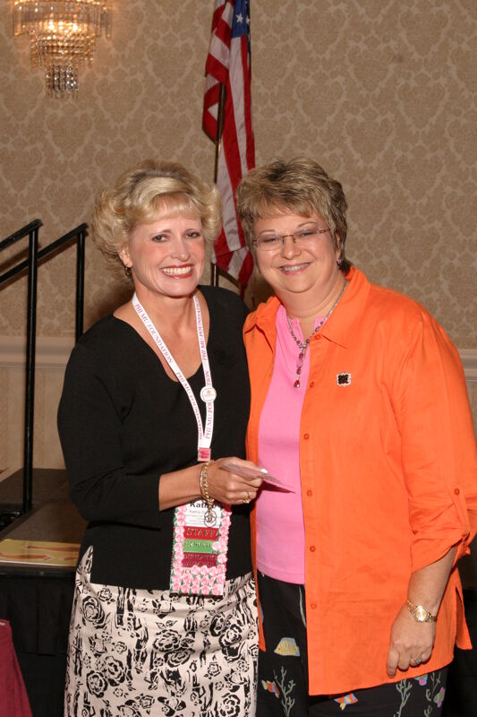 Kathie Garland and Kathy Williams at Convention Foundation Awards Presentation Photograph, July 9, 2004 (Image)