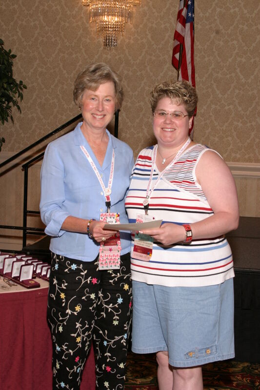 Lucy Stone and Unidentified at Convention Foundation Awards Presentation Photograph 4, July 9, 2004 (Image)