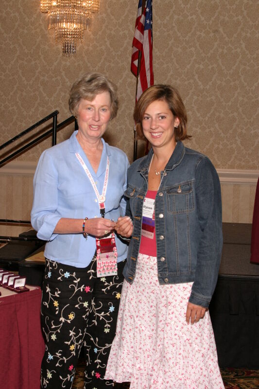 Lucy Stone and Allyson Ward at Convention Foundation Awards Presentation Photograph, July 9, 2004 (Image)