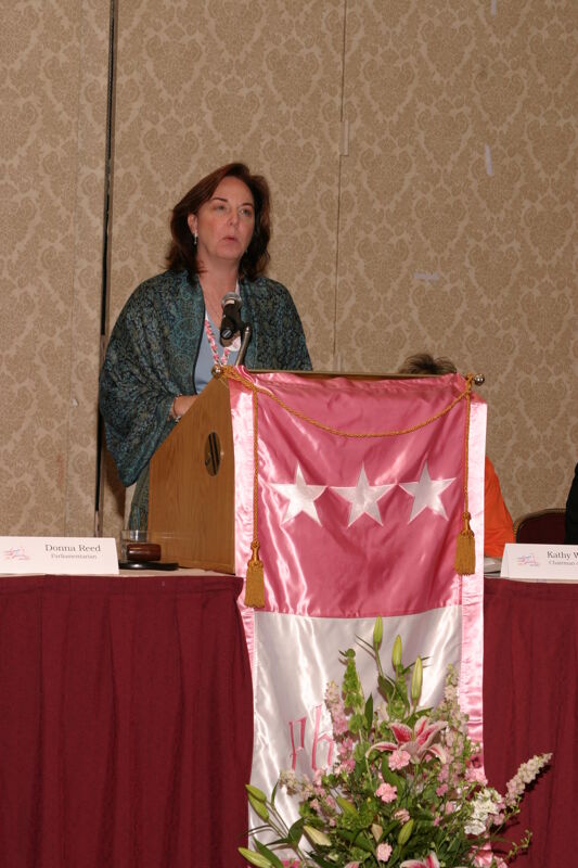 Nancy Campbell Speaking at Convention Foundation Awards Presentation Photograph 1, July 9, 2004 (Image)