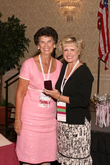 Kathie Garland and Patricia Sackinger at Convention Foundation Awards Presentation Photograph, July 9, 2004 (image)