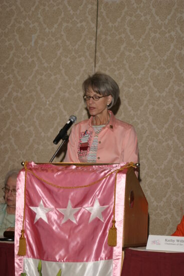 Pamela Wadsworth Speaking at Convention Foundation Awards Presentation Photograph, July 9, 2004 (image)