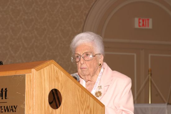 Leona Hughes Speaking at Convention Parade of Flags Photograph 3, July 9, 2004 (image)