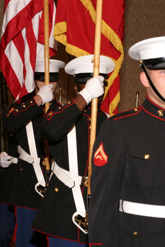 Marine Corp Members in Convention Parade of Flags Procession Photograph 2, July 9, 2004 (Image)