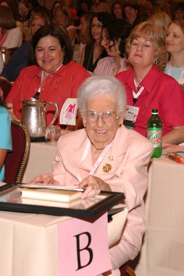 Leona Hughes at Convention Parade of Flags Photograph, July 9, 2004 (image)