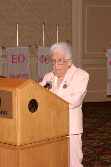 Leona Hughes Speaking at Convention Parade of Flags Photograph 2, July 9, 2004 (image)