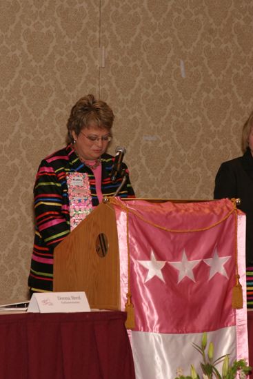 Kathy Williams Speaking at Convention Parade of Flags Photograph 1, July 9, 2004 (image)