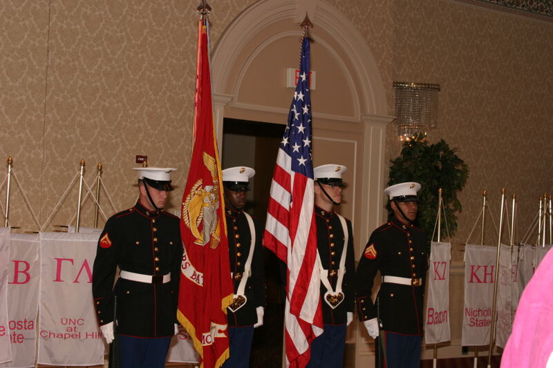 July 9 Four Marine Corp Members at Convention Parade of Flags Photograph 1 Image