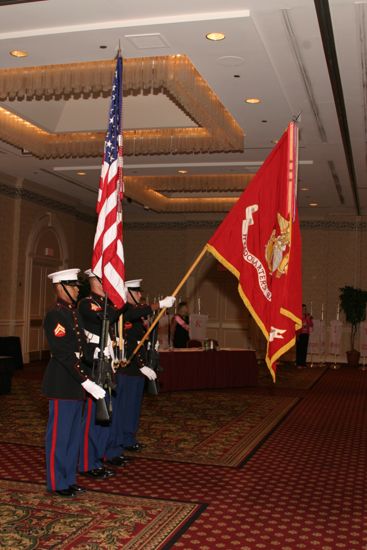 Four Marine Corp Members at Convention Parade of Flags Photograph 5, July 9, 2004 (image)