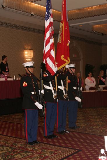 Four Marine Corp Members at Convention Parade of Flags Photograph 4, July 9, 2004 (image)