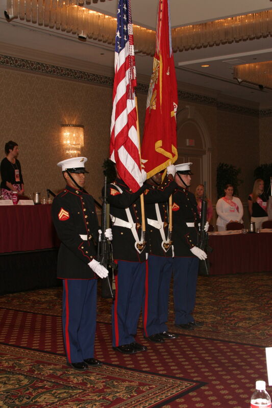 Four Marine Corp Members at Convention Parade of Flags Photograph 4, July 9, 2004 (Image)