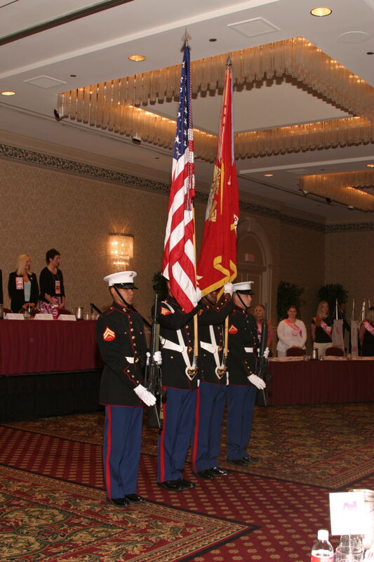 Four Marine Corp Members at Convention Parade of Flags Photograph 3, July 9, 2004 (Image)