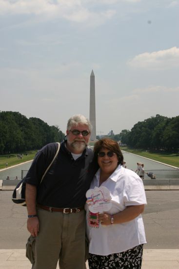 Margo Grace and Husband by Washington Monument During Convention Photograph 1, July 10, 2004 (image)